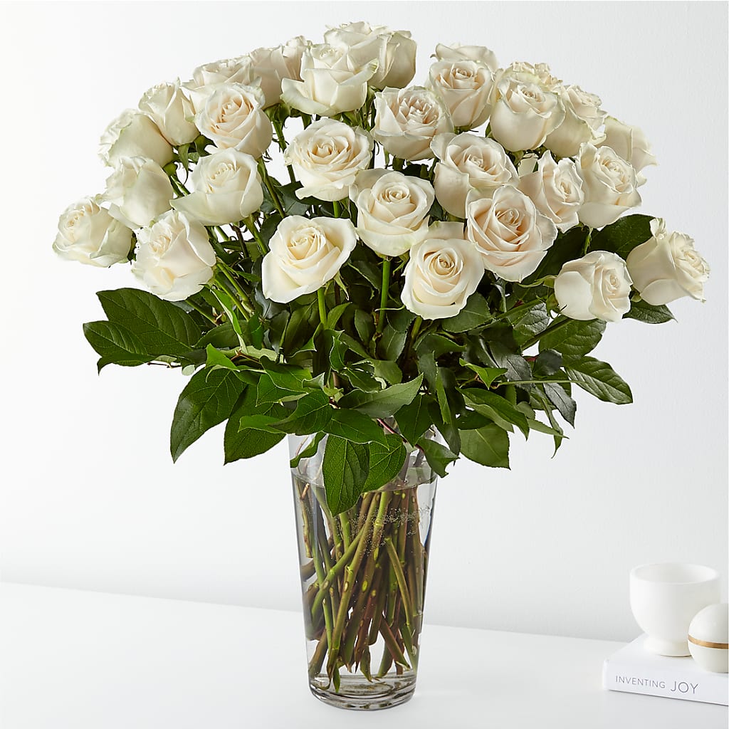 Long Stem White Rose Bouquet – Forsberg Flowers Of Marquette Llc, Marquette MI
