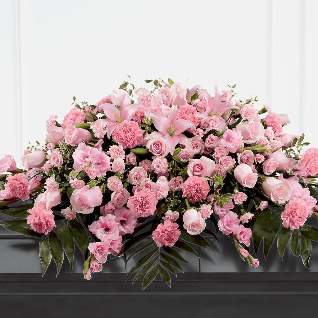 Garden of Comfort Casket Spray (Standard) – Forsberg Flowers Of Marquette Llc, Marquette MI
