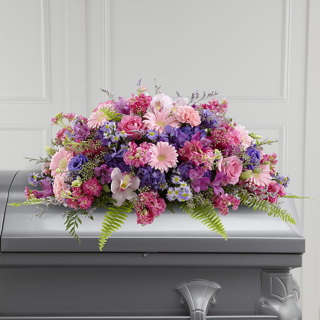 Glorious Garden Casket Spray – Forsberg Flowers Of Marquette Llc, Marquette MI