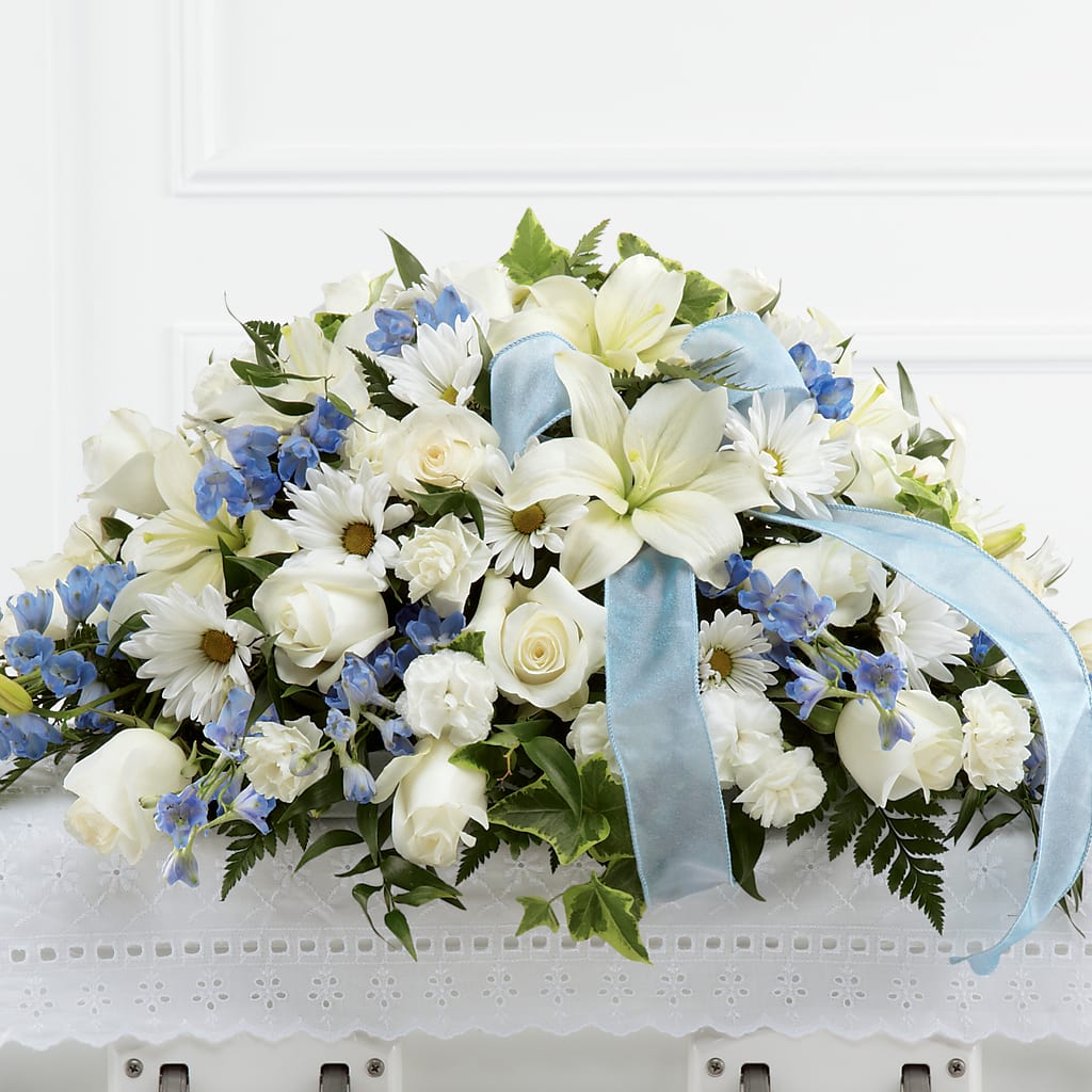 Tender Treasure Casket Spray – Forsberg Flowers Of Marquette Llc, Marquette MI