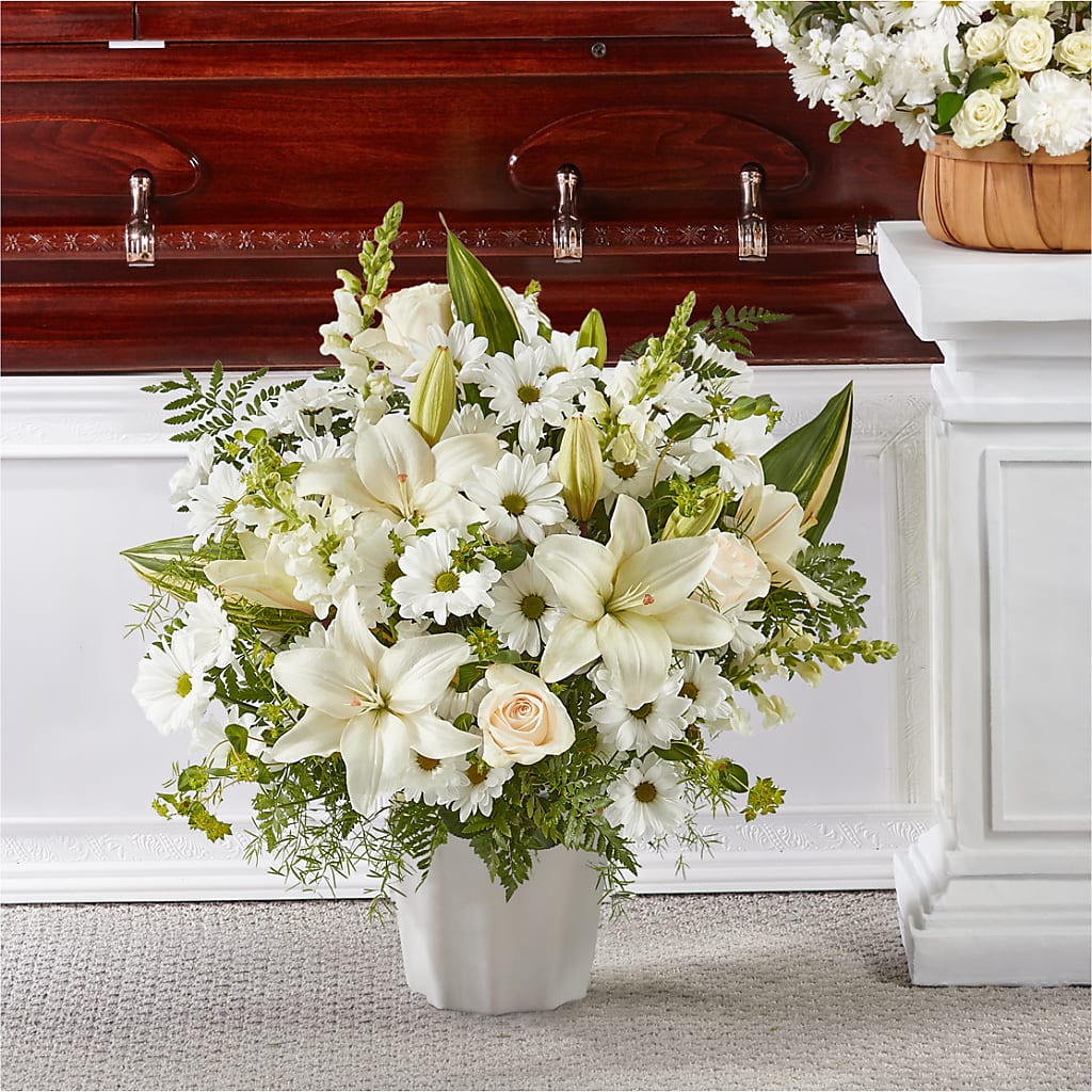 Thoughts of Tranquility Floor Basket – Forsberg Flowers Of Marquette Llc, Marquette MI