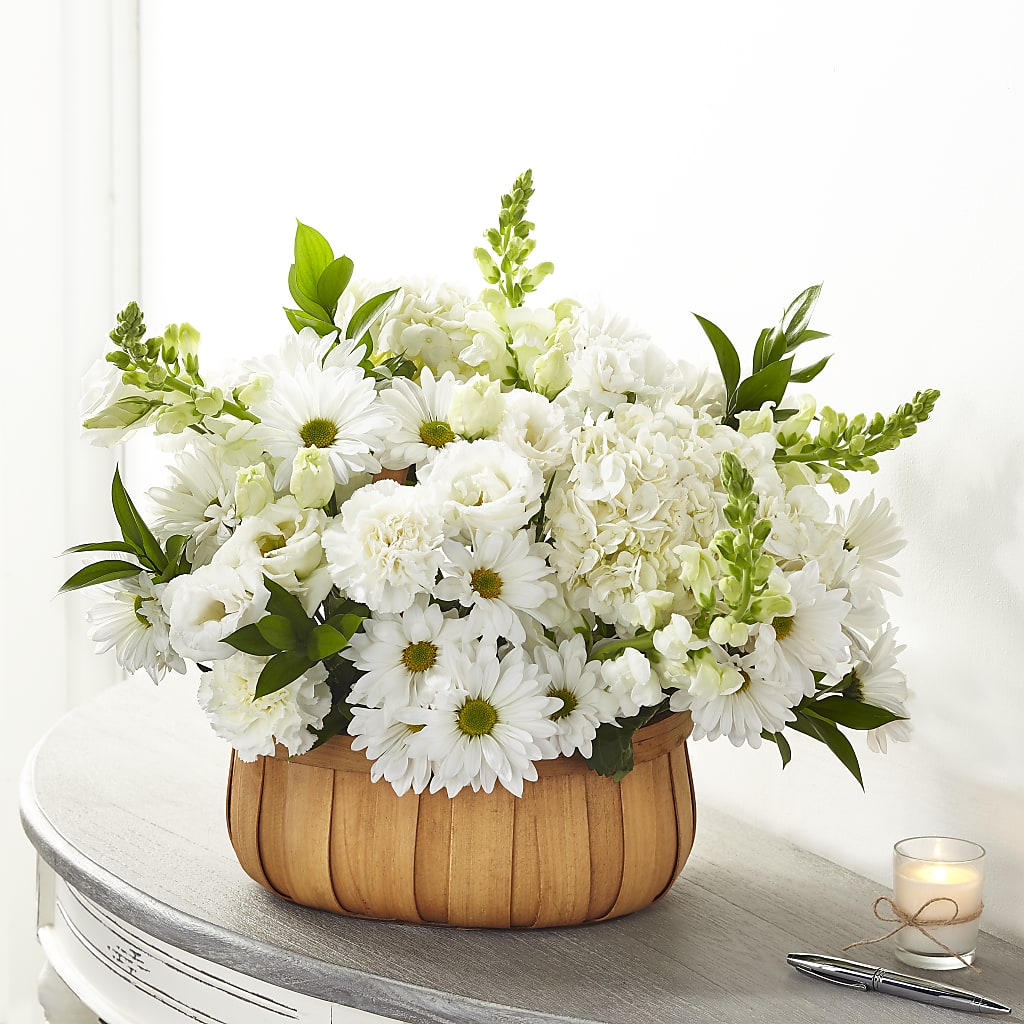 Pure Ivory Basket – Forsberg Flowers Of Marquette Llc, Marquette MI
