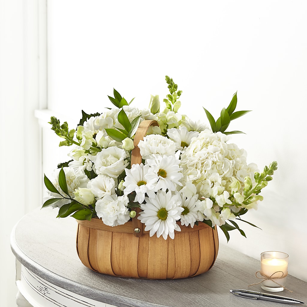 Pure Ivory Basket – Forsberg Flowers Of Marquette Llc, Marquette MI