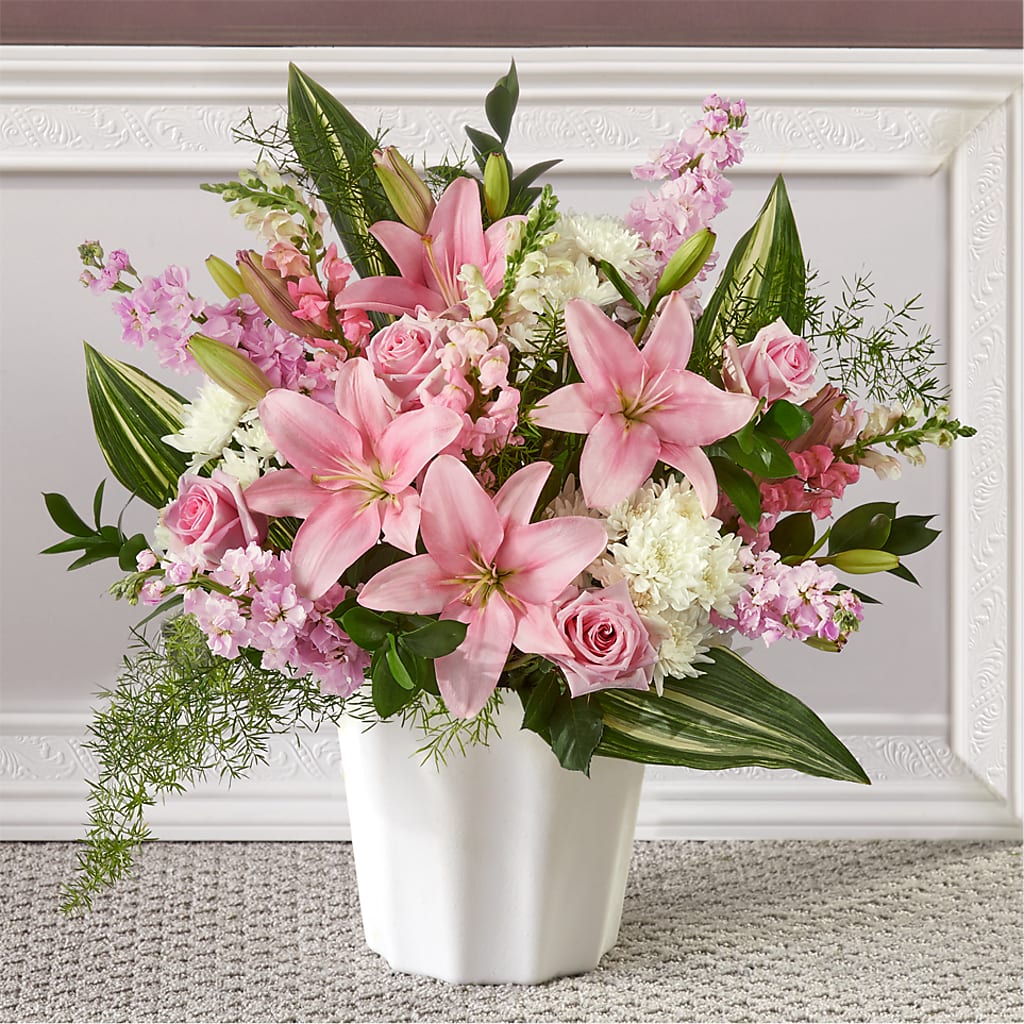 Simply Serene Floor Basket – Forsberg Flowers Of Marquette Llc, Marquette MI