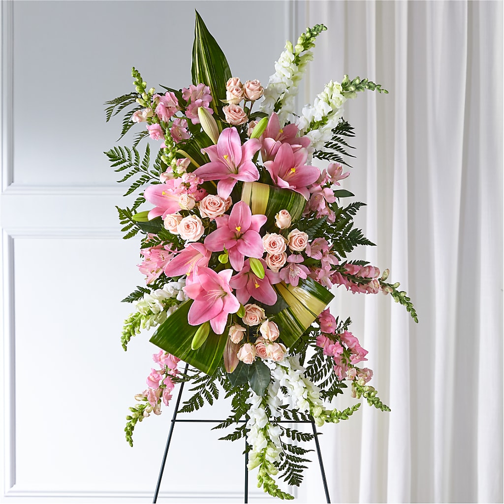 Elegant Embrace Standing Spray – Forsberg Flowers Of Marquette Llc, Marquette MI