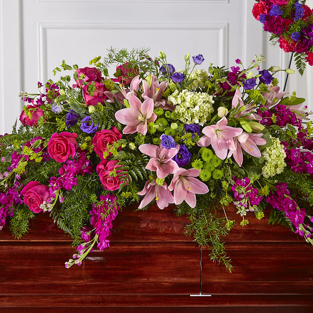 Radiant Tribute Casket Spray – Forsberg Flowers Of Marquette Llc, Marquette MI