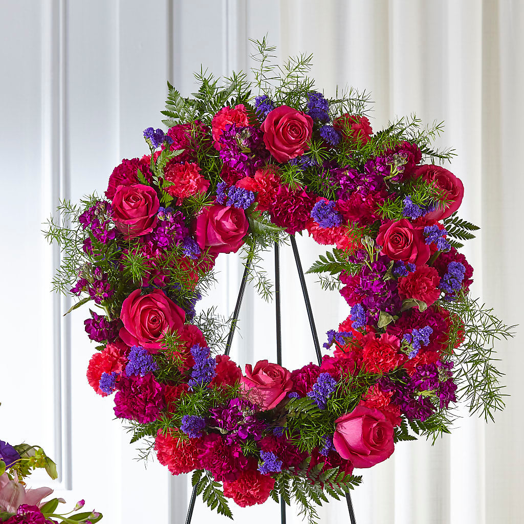 Calming Colors Wreath – Forsberg Flowers Of Marquette Llc, Marquette MI