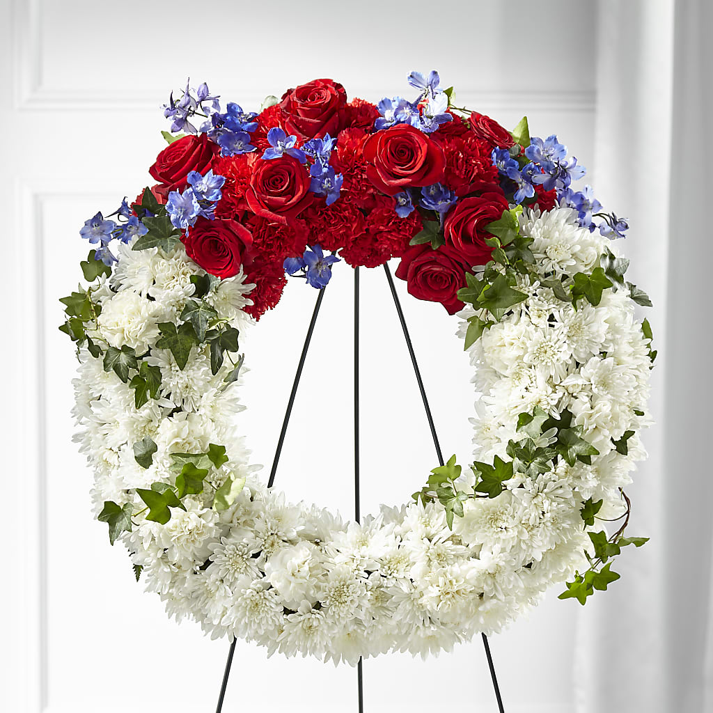 Patriotic Passion Wreath – Forsberg Flowers Of Marquette Llc, Marquette MI