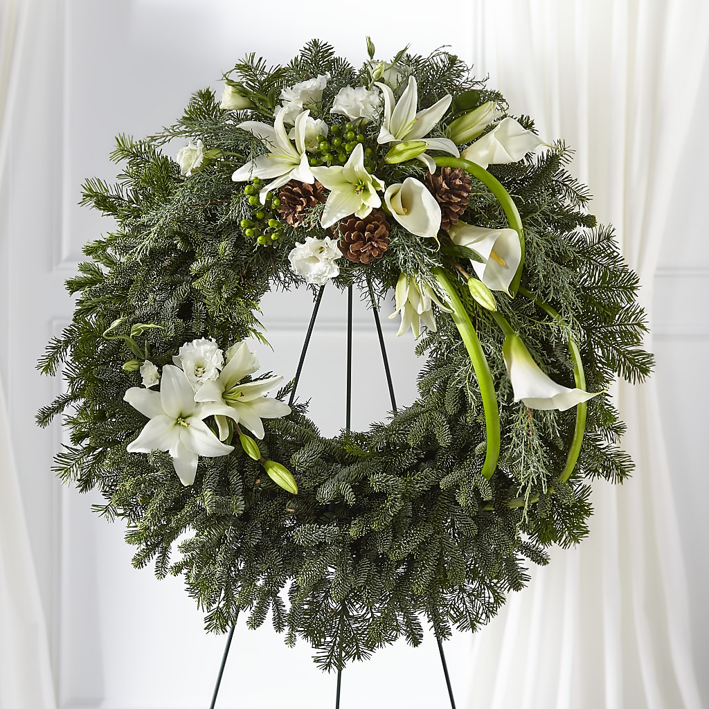 Greens of Hope Wreath – Forsberg Flowers Of Marquette Llc, Marquette MI