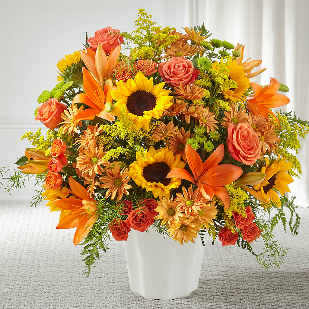 Harvest Thoughts Floor Basket – Forsberg Flowers Of Marquette Llc, Marquette MI