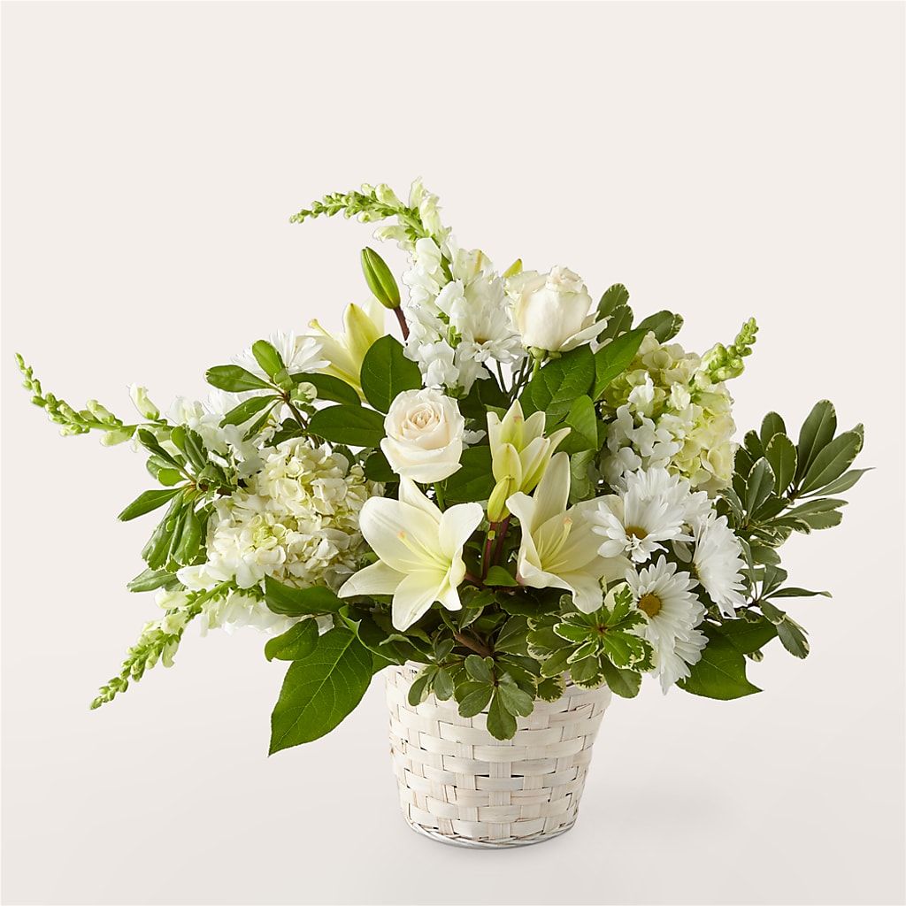 Ivory Elegance Floral Basket – Forsberg Flowers Of Marquette Llc, Marquette MI
