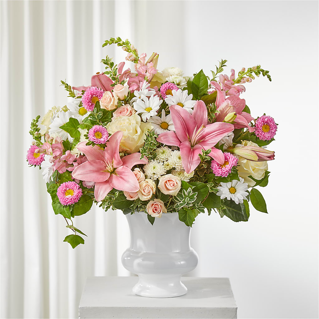 Empathetic Blooms Urn Arrangement – Forsberg Flowers Of Marquette Llc, Marquette MI