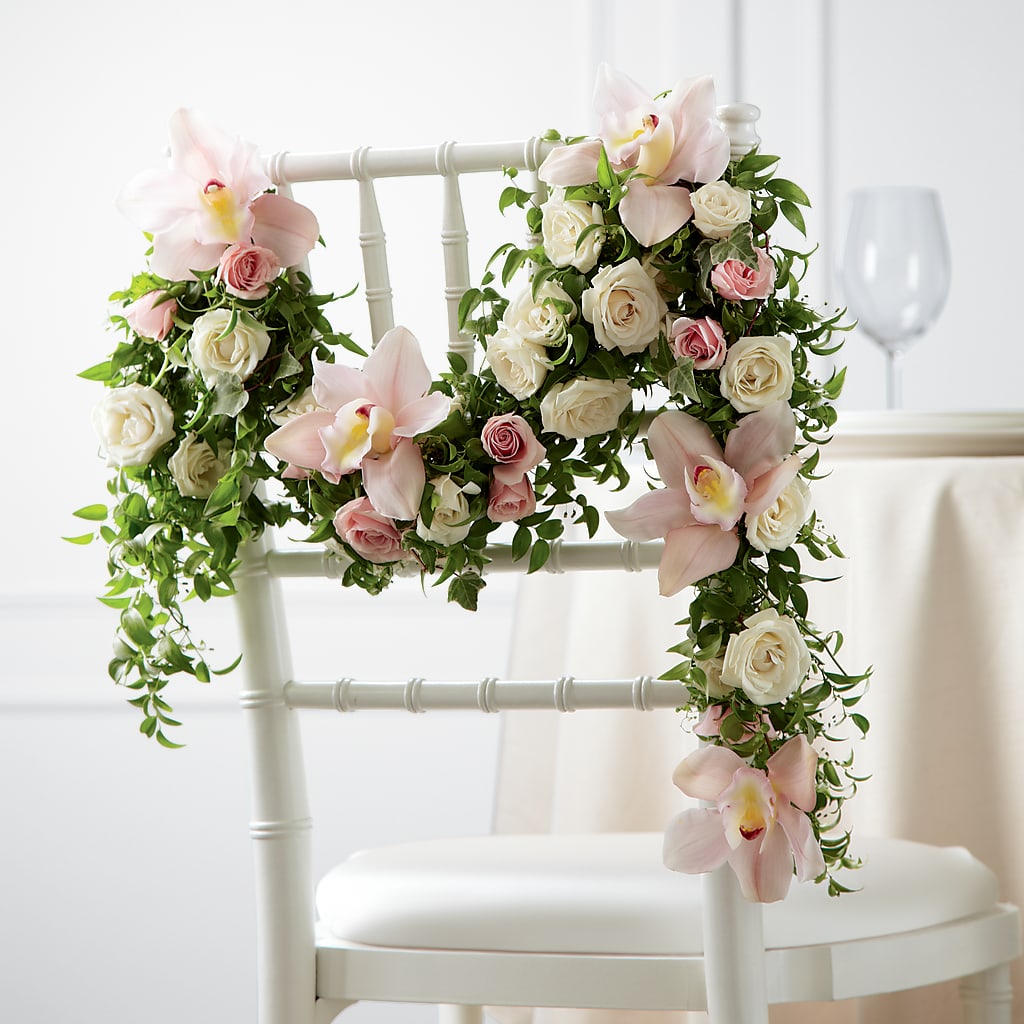 Orchid Rose Chair Décor – Forsberg Flowers Of Marquette Llc, Marquette MI