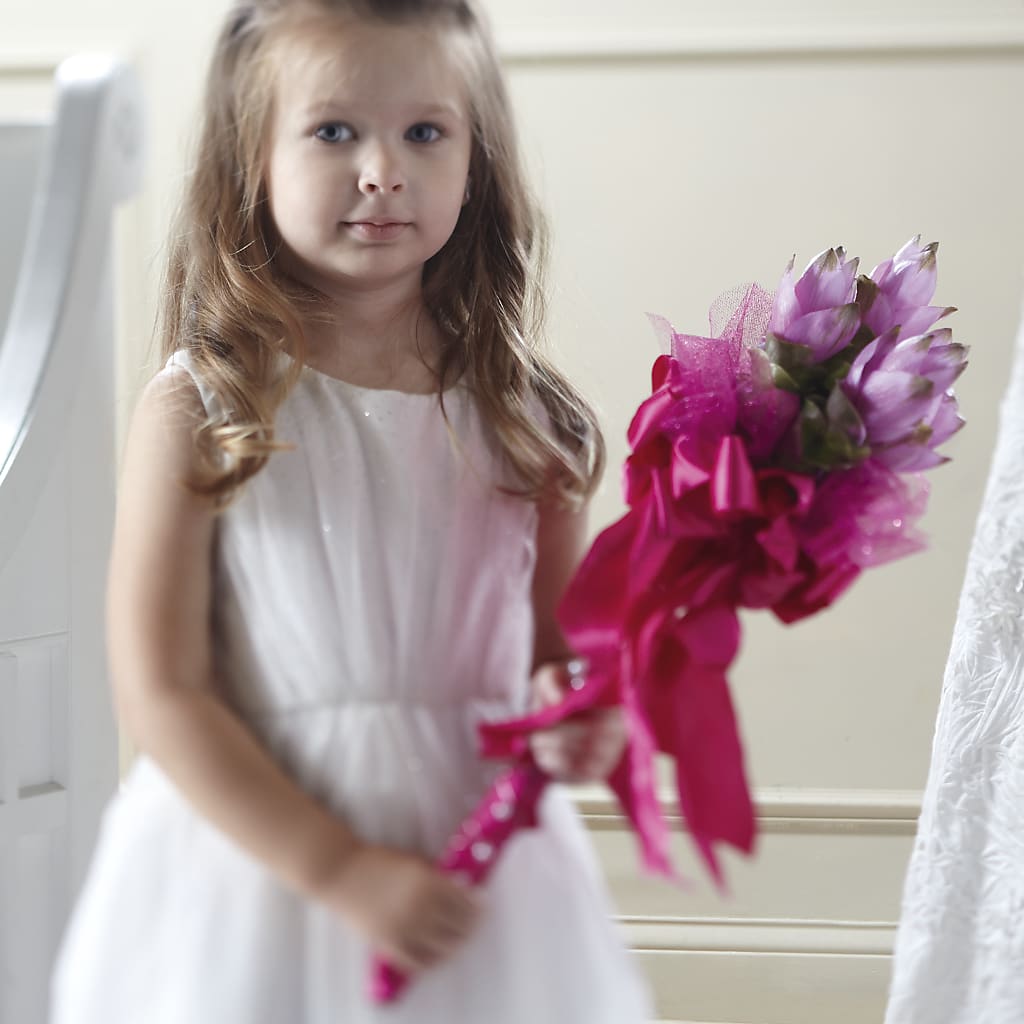 Sparkle Pink Flower Girl Bouquet – Forsberg Flowers Of Marquette Llc, Marquette MI