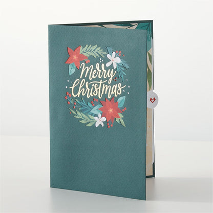 Happiest Holidays Poinsettia and Lovepop Card –  Forsberg Flowers Of Marquette Llc, Marquette MI
