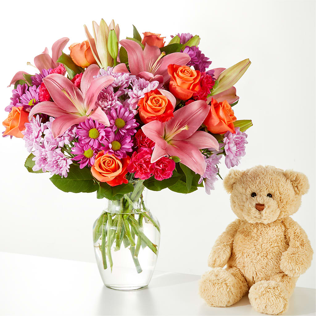 One and Only Bouquet and Bear Bundle –  Forsberg Flowers Of Marquette Llc, Marquette MI