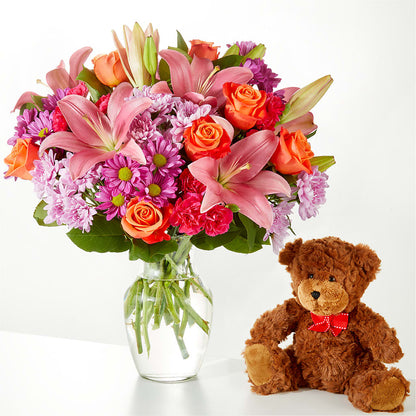 One and Only Bouquet and Bear Bundle –  Forsberg Flowers Of Marquette Llc, Marquette MI
