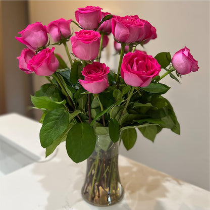 Long Stem Pink Rose Bouquet –  Forsberg Flowers Of Marquette Llc, Marquette MI