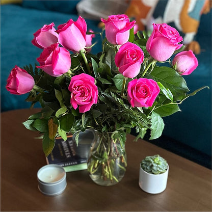 Long Stem Pink Rose Bouquet –  Forsberg Flowers Of Marquette Llc, Marquette MI