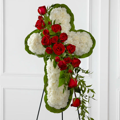 Floral Cross Easel –  Forsberg Flowers Of Marquette Llc, Marquette MI