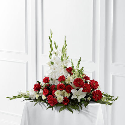 Crimson & White Arrangement –  Forsberg Flowers Of Marquette Llc, Marquette MI