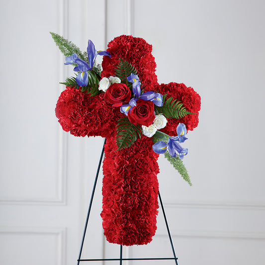 Faithful Hero Floral Cross –  Forsberg Flowers Of Marquette Llc, Marquette MI