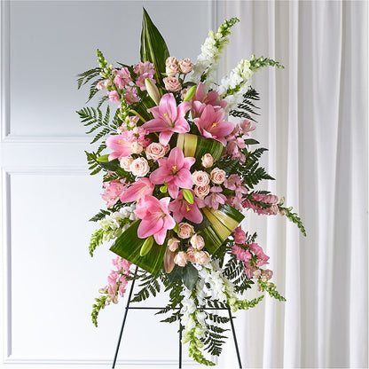 Elegant Embrace Standing Spray –  Forsberg Flowers Of Marquette Llc, Marquette MI