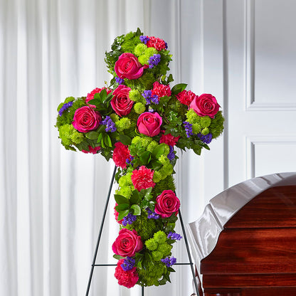 Tribute Rose Floral Cross –  Forsberg Flowers Of Marquette Llc, Marquette MI