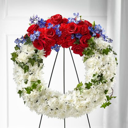 Patriotic Passion Wreath –  Forsberg Flowers Of Marquette Llc, Marquette MI