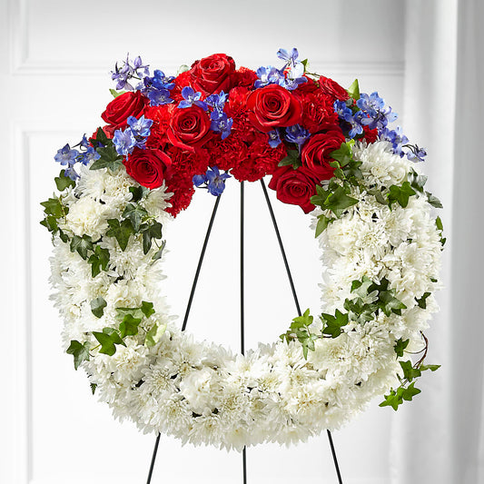 Patriotic Passion Wreath –  Forsberg Flowers Of Marquette Llc, Marquette MI