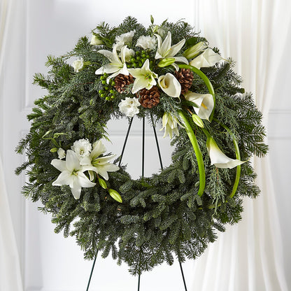 Greens of Hope Wreath –  Forsberg Flowers Of Marquette Llc, Marquette MI