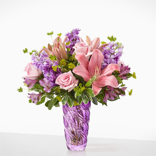Precious Petals Bouquet with Luxe Swirl Vase –  Forsberg Flowers Of Marquette Llc, Marquette MI