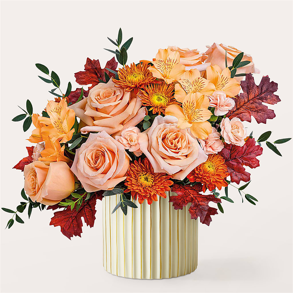 Spiced Latte Bouquet with Ivory Vase –  Forsberg Flowers Of Marquette Llc, Marquette MI