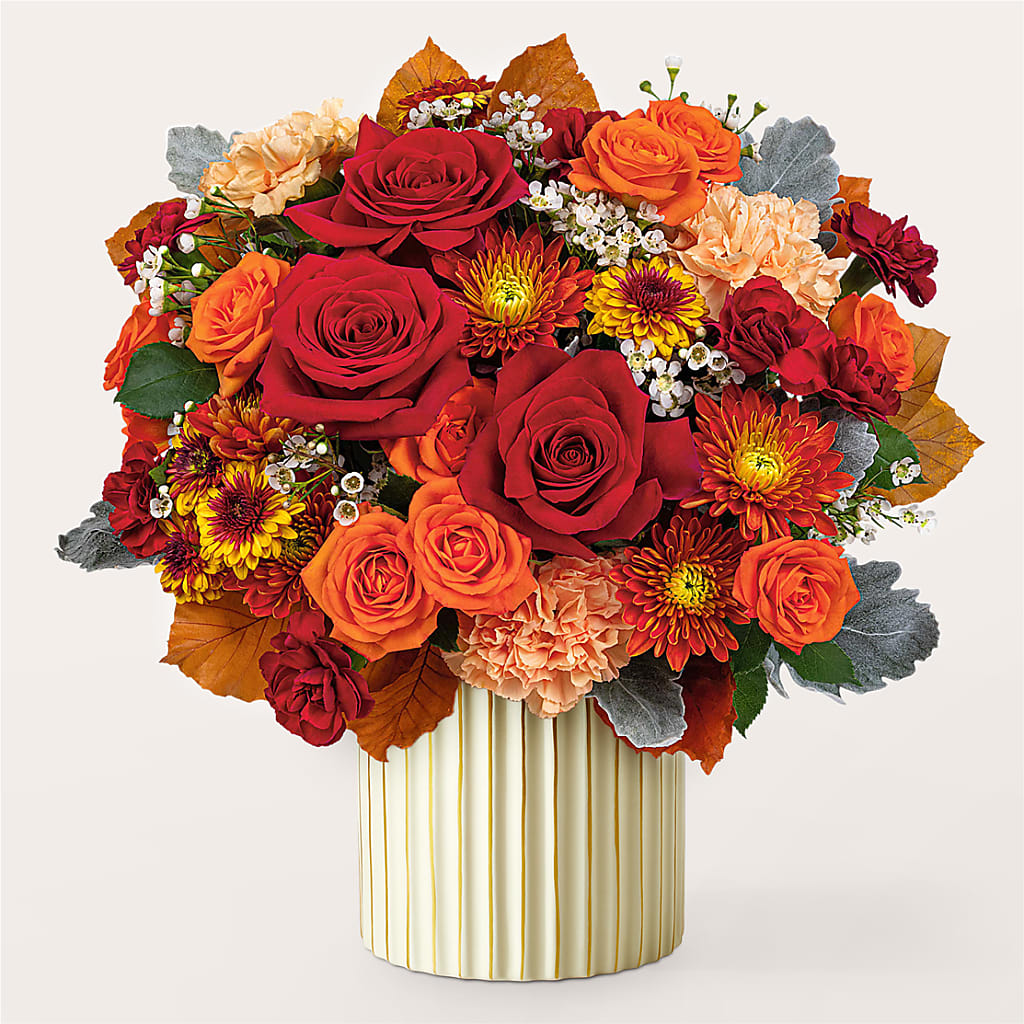 Merlot Bouquet with Ivory Vase –  Forsberg Flowers Of Marquette Llc, Marquette MI