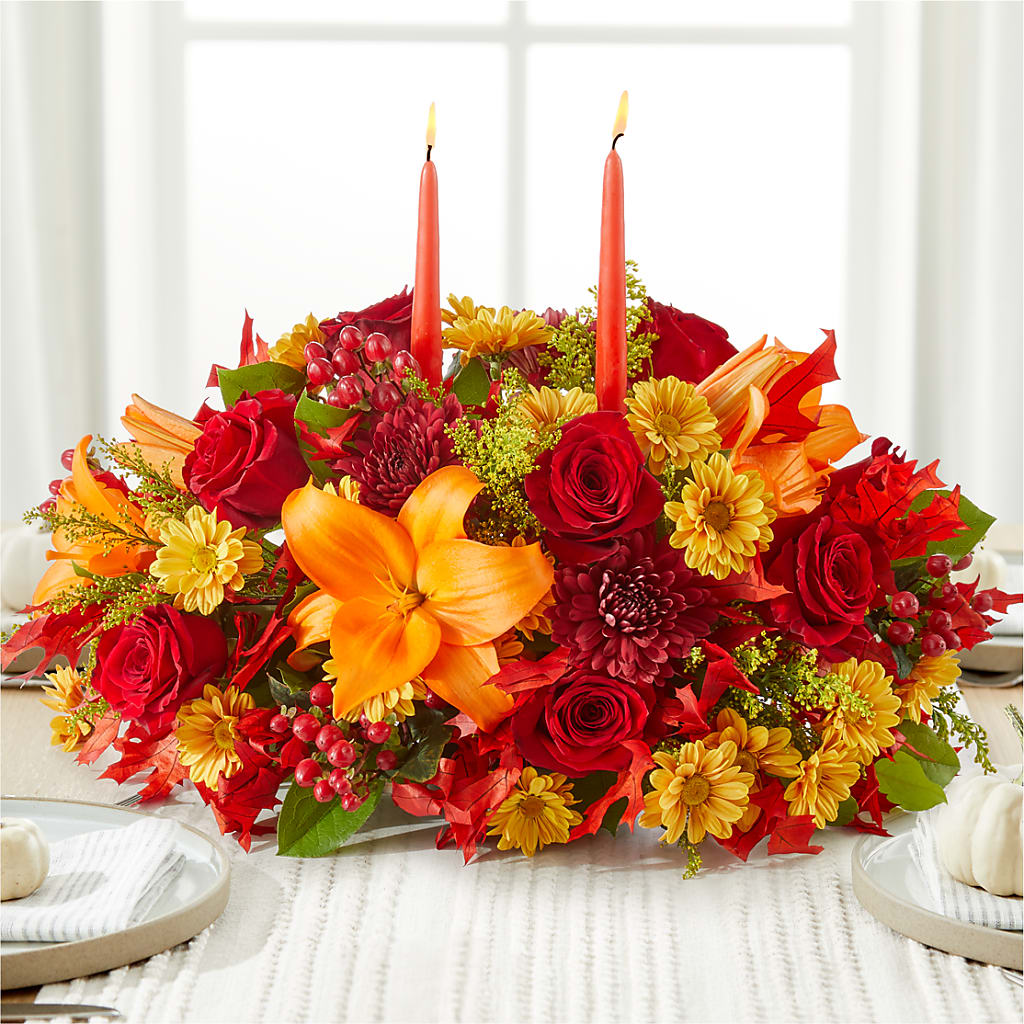Autumn's Embrace Centerpiece –  Forsberg Flowers Of Marquette Llc, Marquette MI